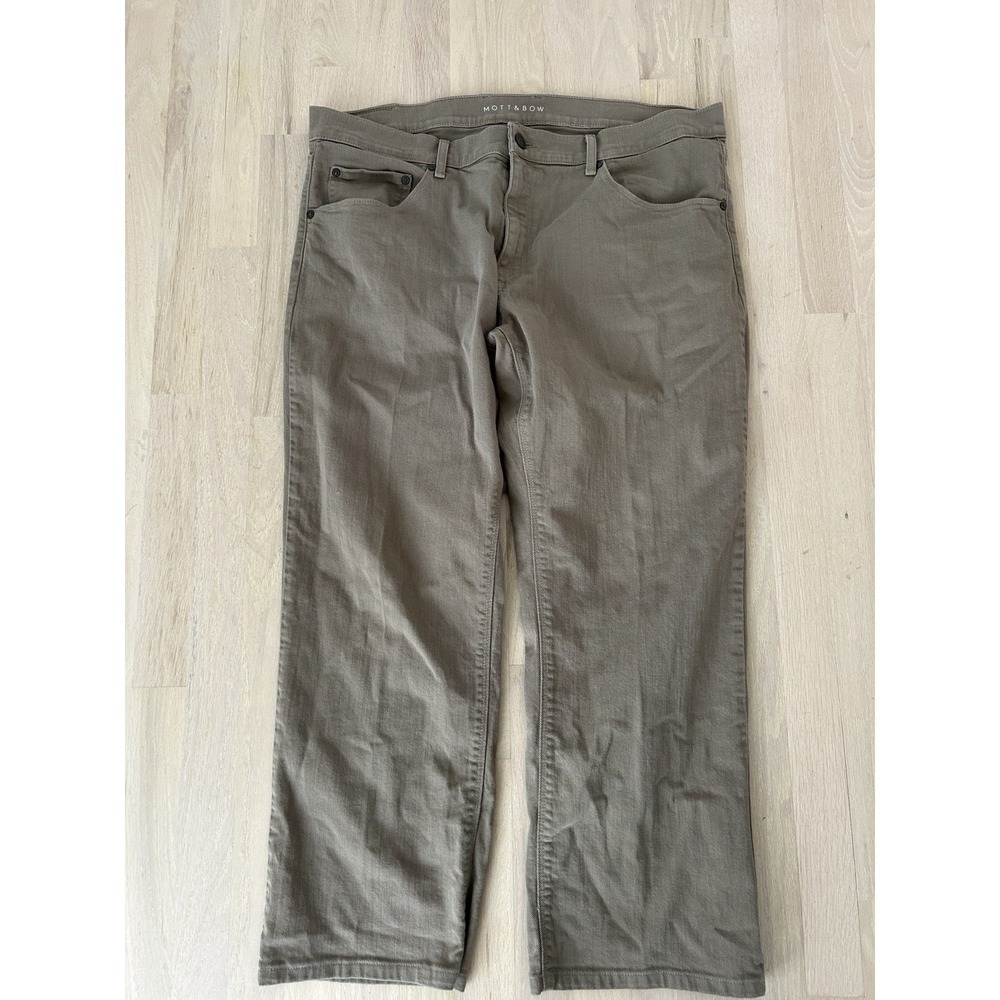MOTT AND BOW Mercer Green Jeans Sz 38 Cotton Blend Straight Fit